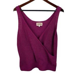 Pepin | Berry Magenta Crochet Sweater Tank Top